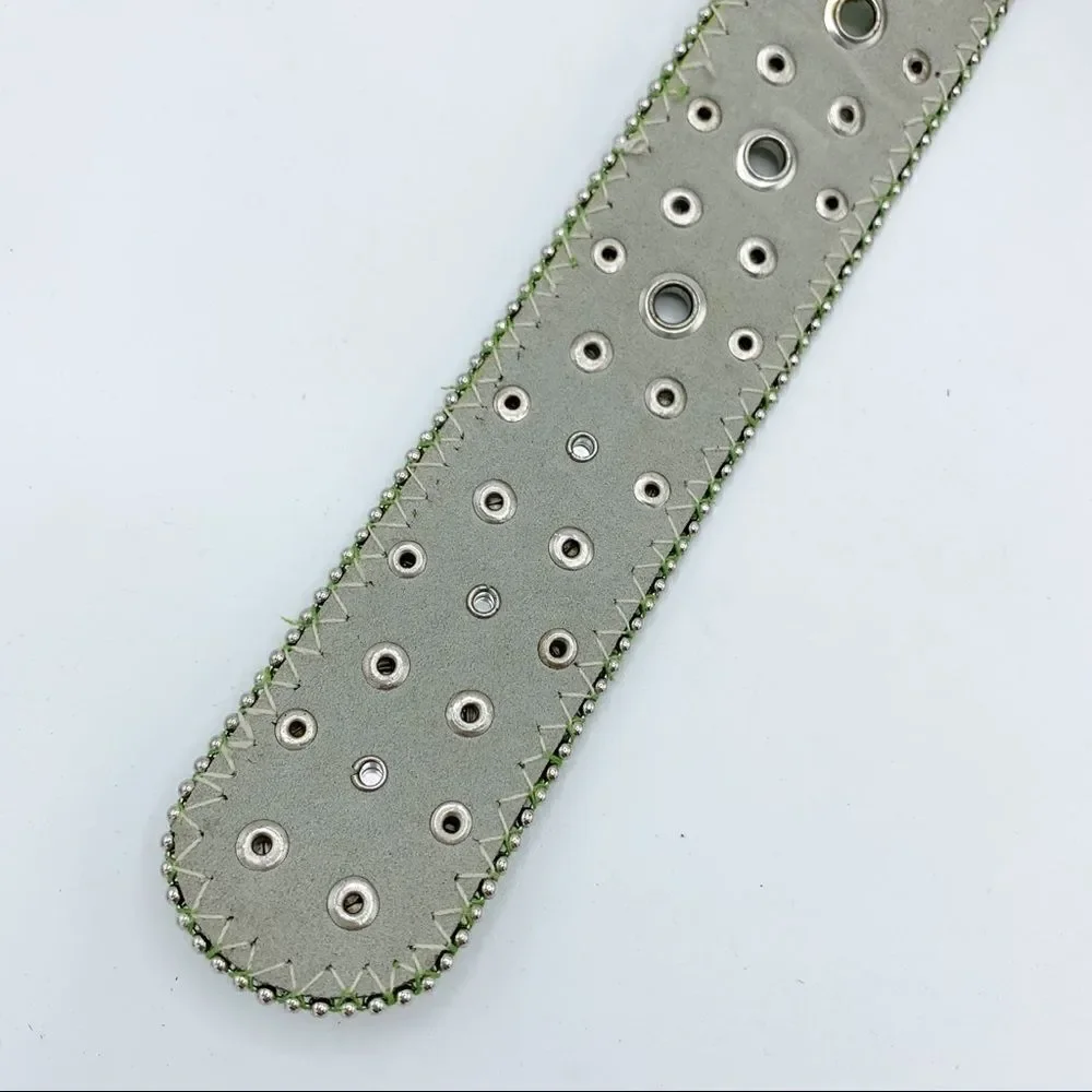 Lime Green Suede‎ Western Belt w/Crystals and Rivets Sz Sm